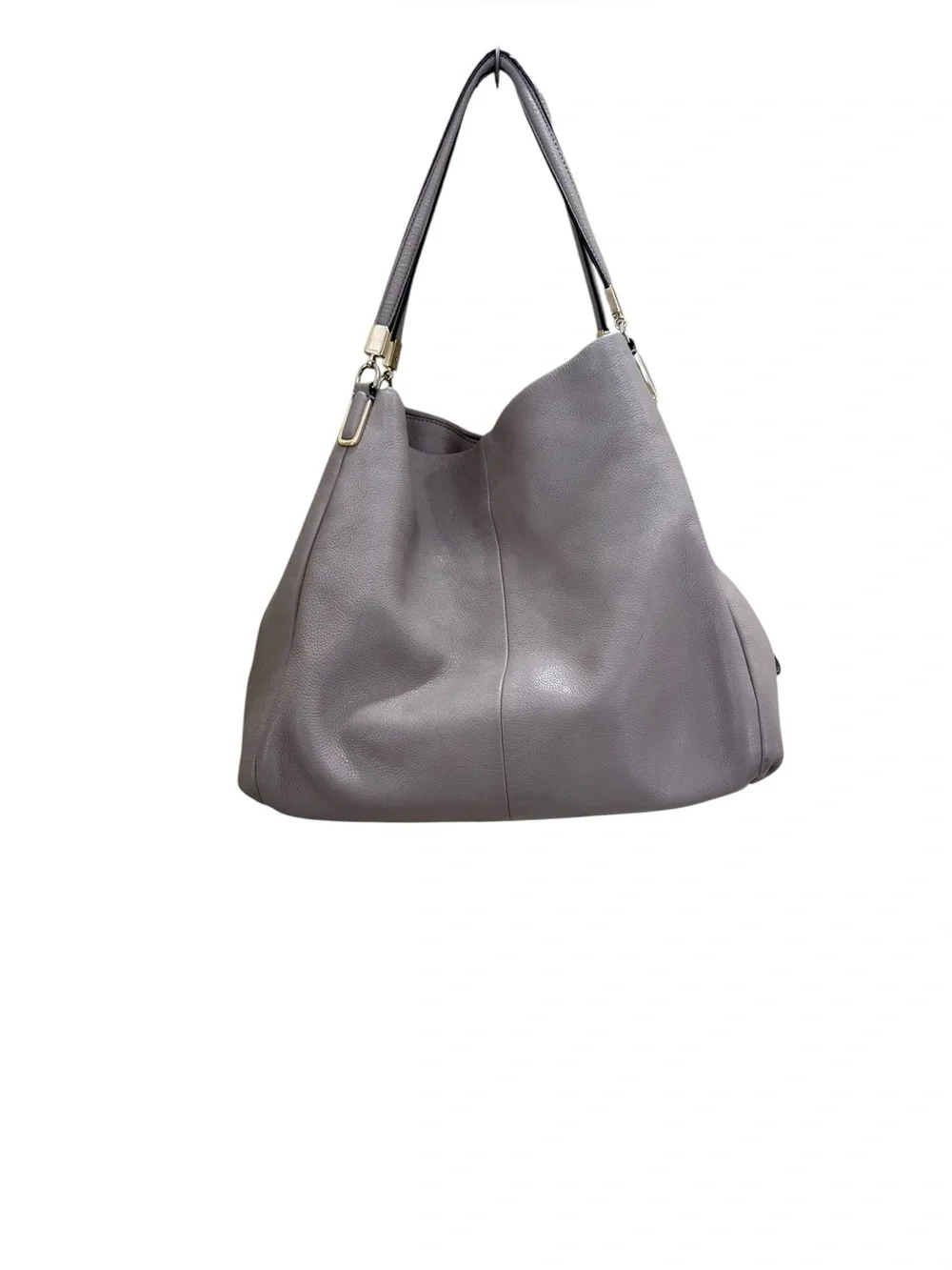 COACH Pebbled Leather Madison Phoebe Women's Handbag 3 Compartment Gray